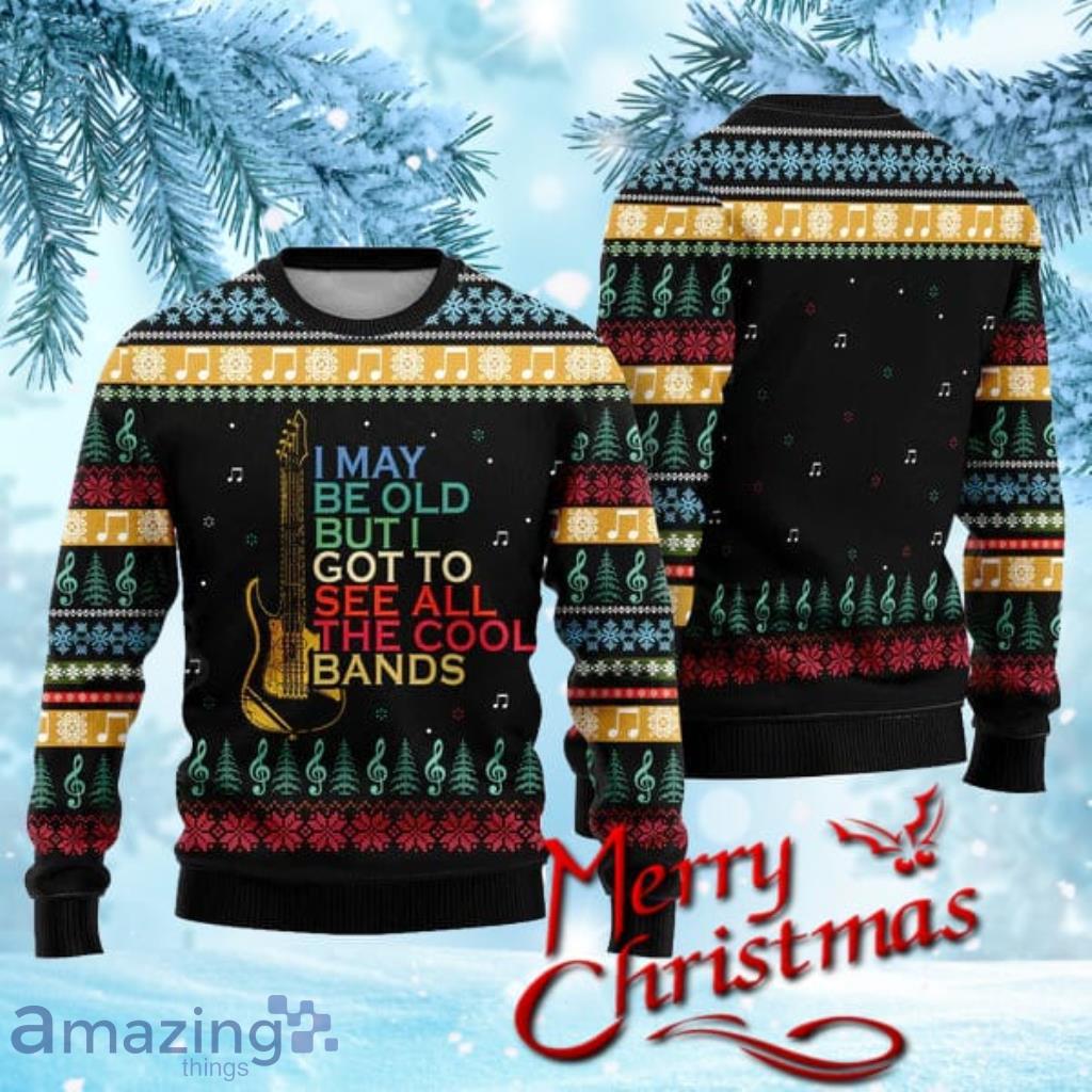 Guitar Old Vintage Ugly Christmas Sweater Gift Knitting Sweater V2 image Guitar Old Vintage Ugly Christmas Sweater Gift Knitting Sweater V2 Product Photo 1