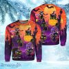 Halloween Black Cats Witch Purple Light And Moon At Night Christmas Ugly Sweater 3D Gift Halloween