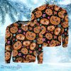 Halloween Pumpkin In Spider Pattern Black And Yellow Crewneck Sweatshirt Christmas Ugly Sweater 3D Gift Halloween