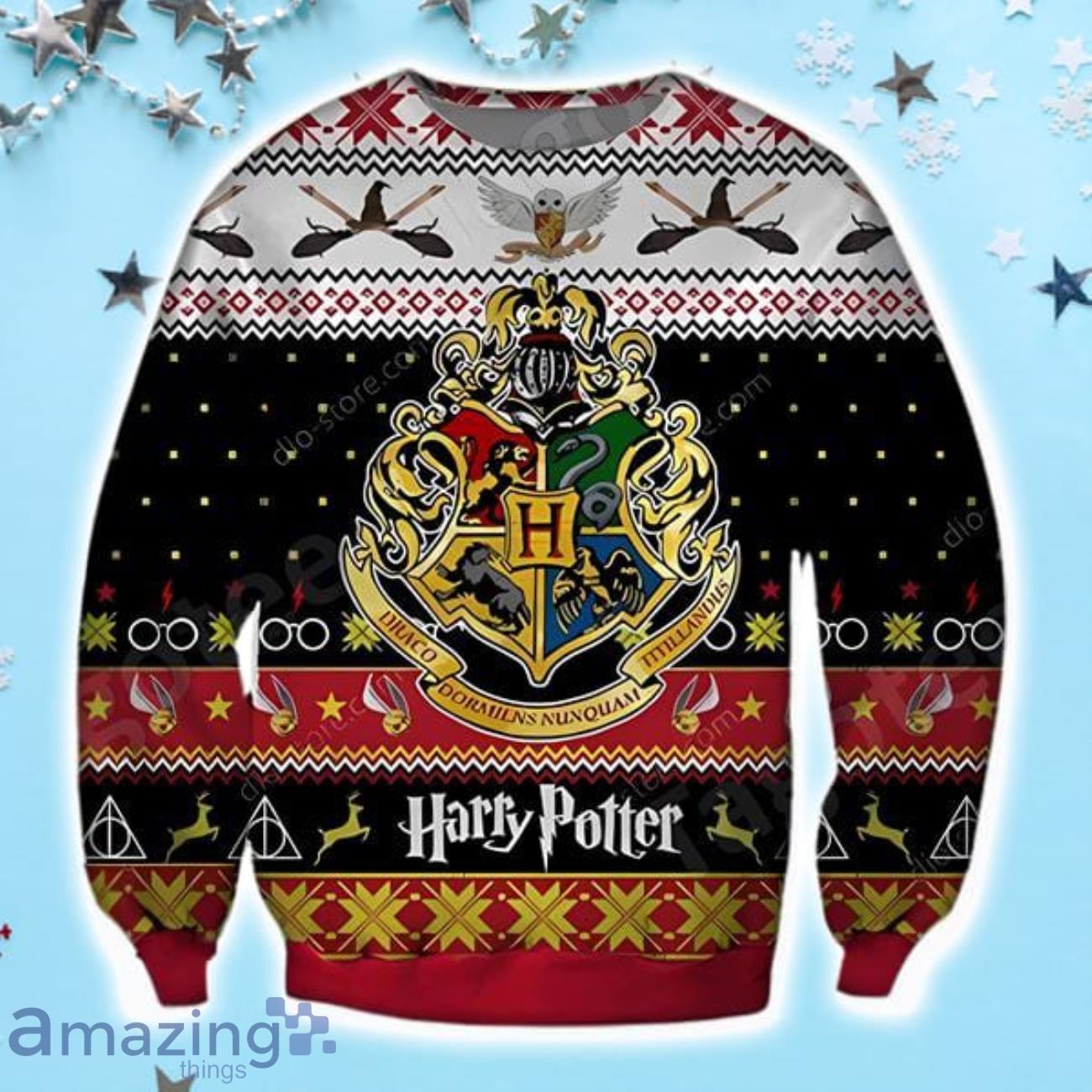 Harry Potter Logo Gryffindor Xmas Ugly Christmas Sweater image Harry Potter Logo Gryffindor Xmas Ugly Christmas Sweater Product Photo 1