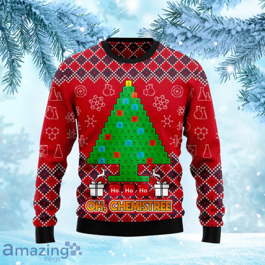 Ho Ho Ho Oh Chemistree Ugly Christmas Sweater Gift Knitting Sweater