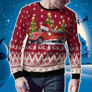 Hollywood, Maryland, Hollywood Volunteer Fire Department Antique Engine AOP Ugly Sweater Christmas Holiday Gift Product Photo 2