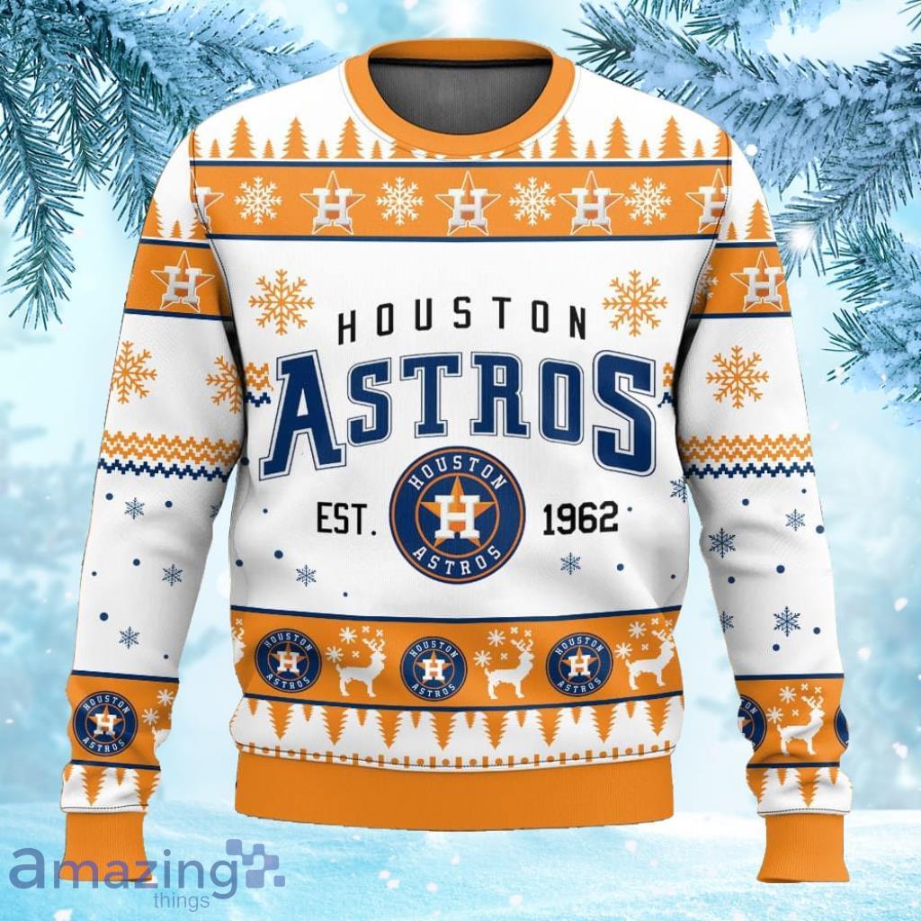Houston Astro Baseball Christmas Ugly Sweater Gift For Men And Women image Houston Astro Baseball Christmas Ugly Sweater Gift For Men And Women Product Photo 1