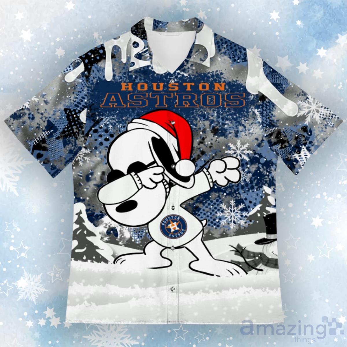 Houston Astros Snoopy Dabbing The Peanuts Christmas Hawaiian Shirt