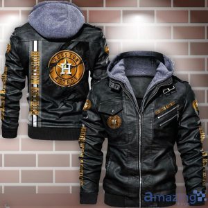 Houston Astros Striped Style Leather Jacket For Fans Product Photo 1