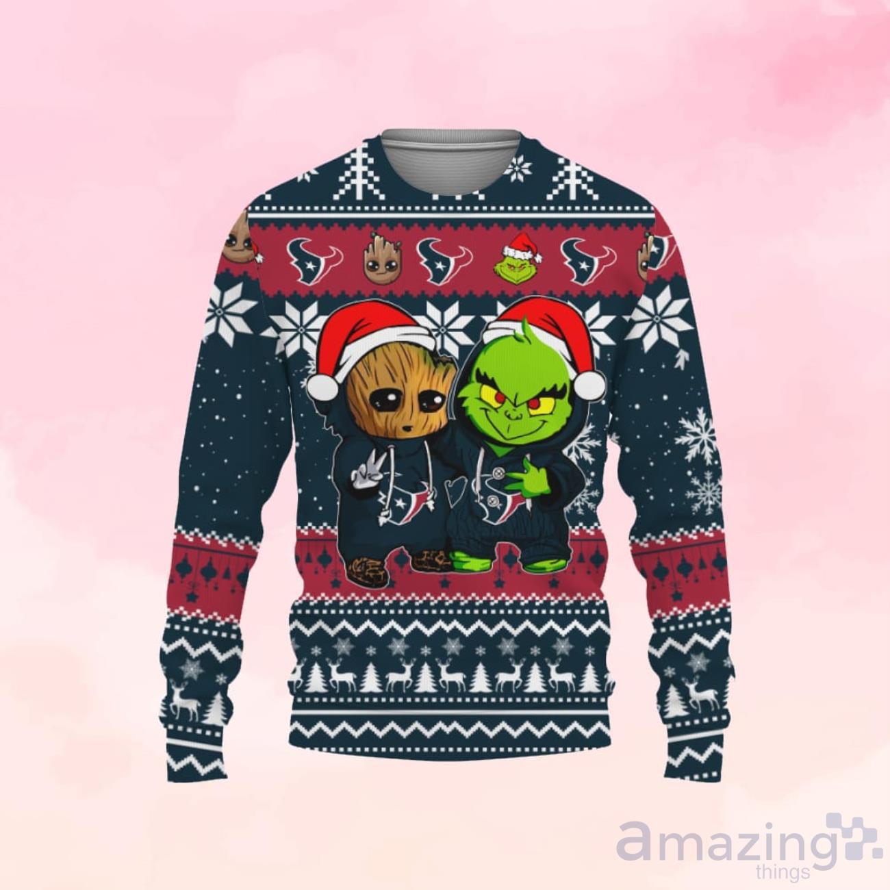 Memphis Grizzlies Baby Groot And Grinch NBA Ugly Christmas Sweater