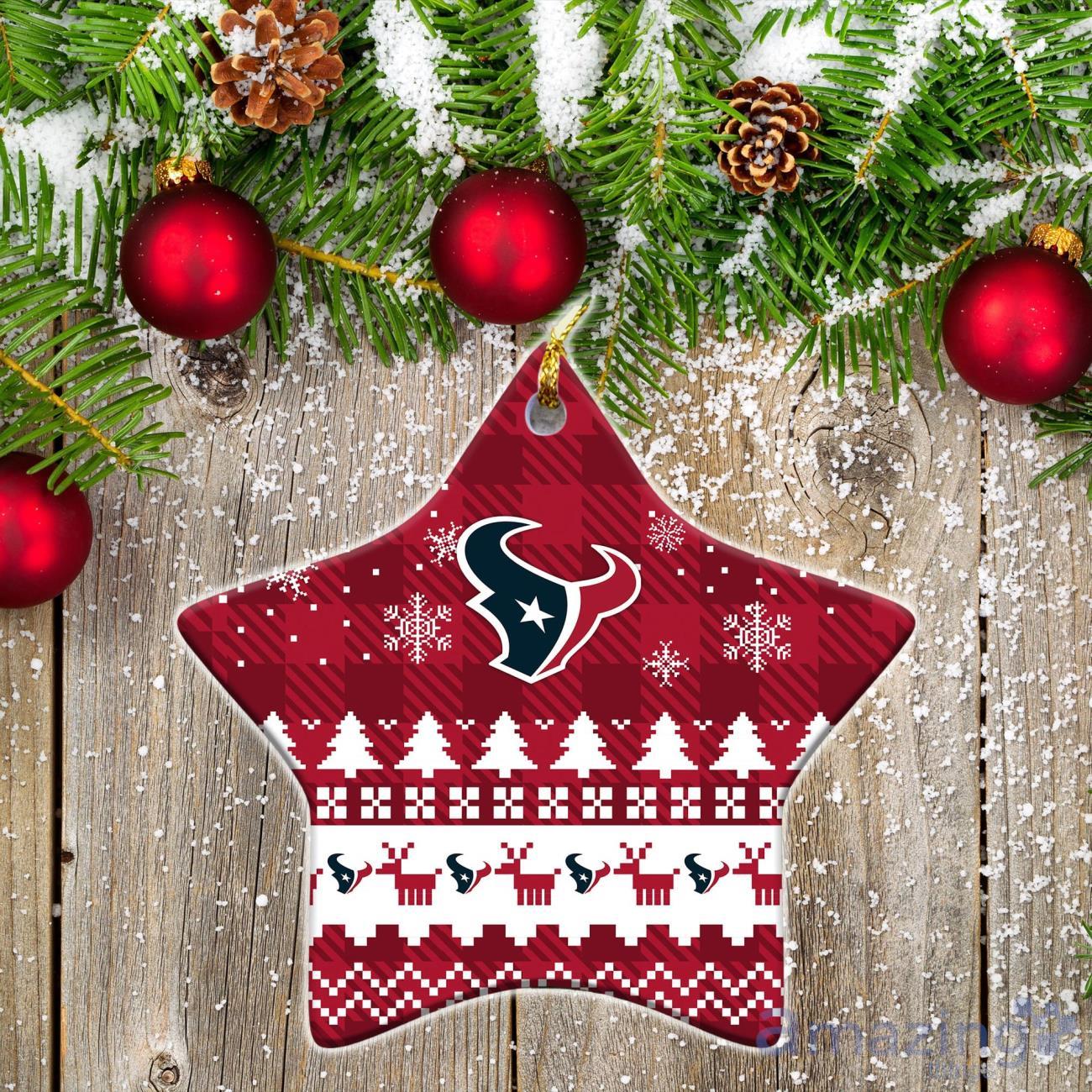 Houston Texans Ceramic Ornament All We Want For Christmas Is More Time For Football image Houston Texans Ceramic Ornament All We Want For Christmas Is More Time For Football Product Photo 1