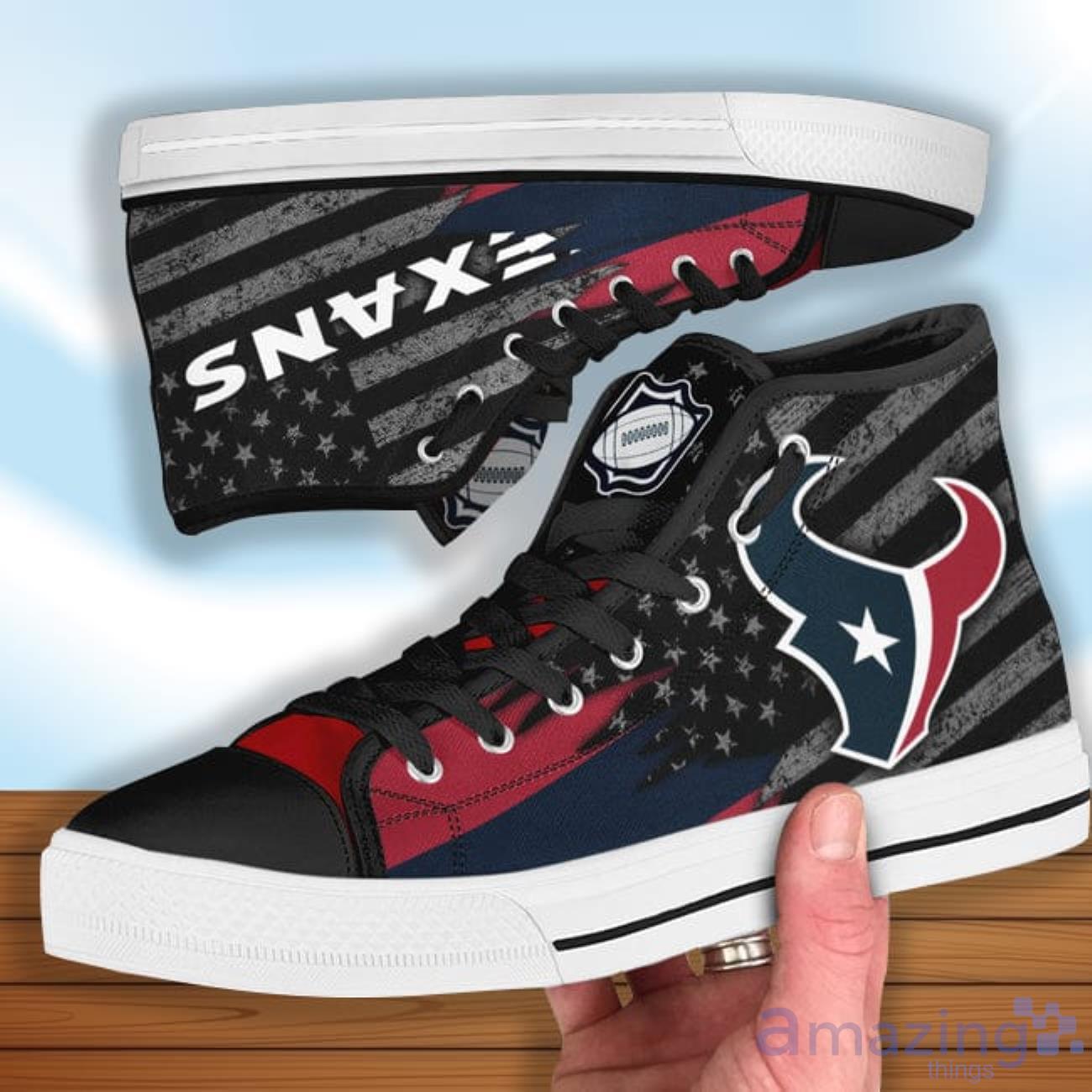Houston Texans High Top Shoes Casual Sneakers For Fans image Houston Texans High Top Shoes Casual Sneakers For Fans Product Photo 2