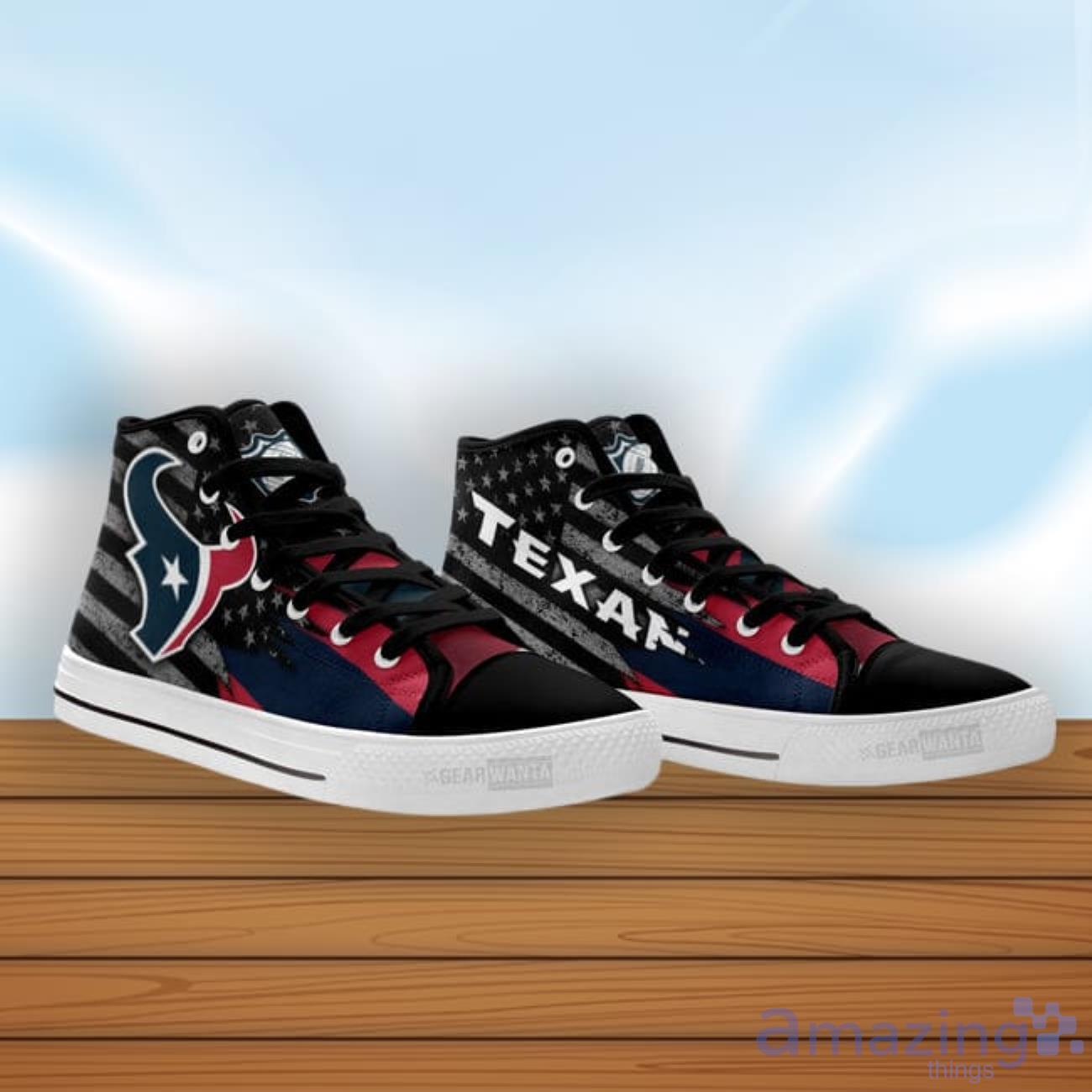 Houston Texans High Top Shoes Casual Sneakers For Fans image Houston Texans High Top Shoes Casual Sneakers For Fans Product Photo 3