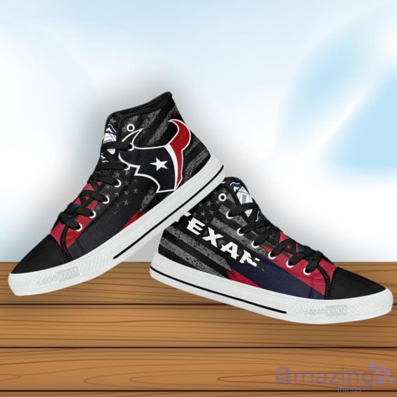 Houston Texans High Top Shoes Casual Sneakers For Fans image Houston Texans High Top Shoes Casual Sneakers For Fans Product Photo 4