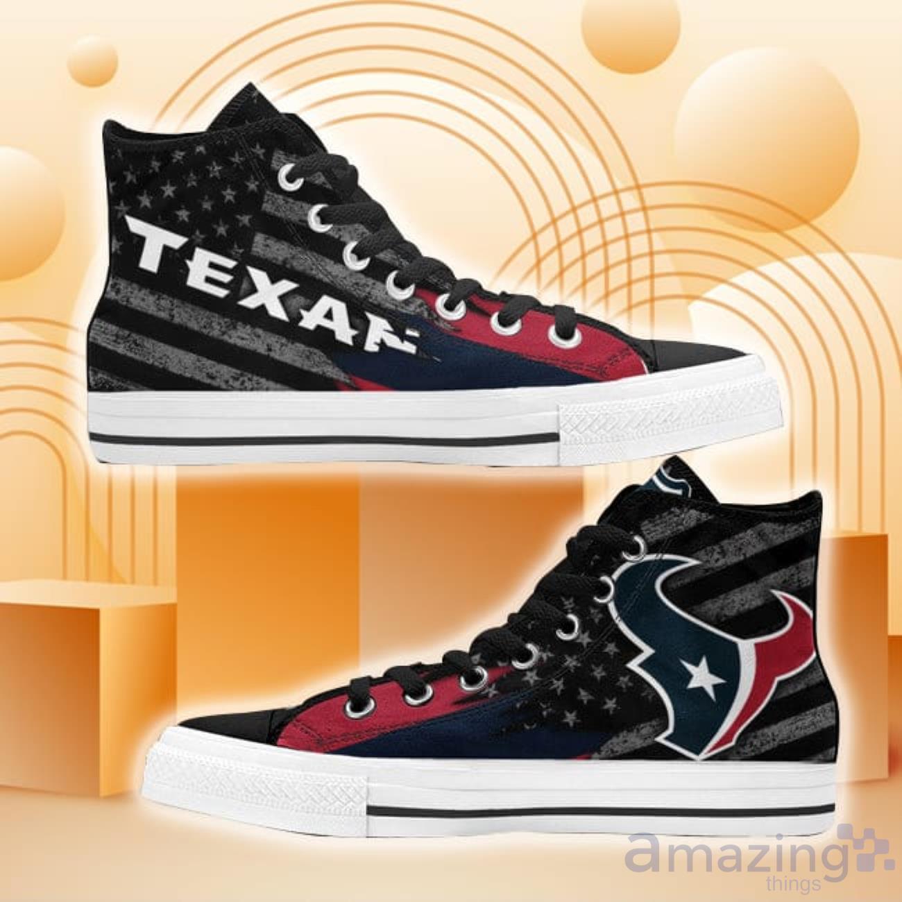 Houston Texans High Top Shoes Casual Sneakers For Fans image Houston Texans High Top Shoes Casual Sneakers For Fans Product Photo 1
