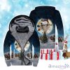 Husky Dog Merry Christmas Fleece Zip Hoodie