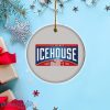 Icehouse Merry Christmas Circle Ornament