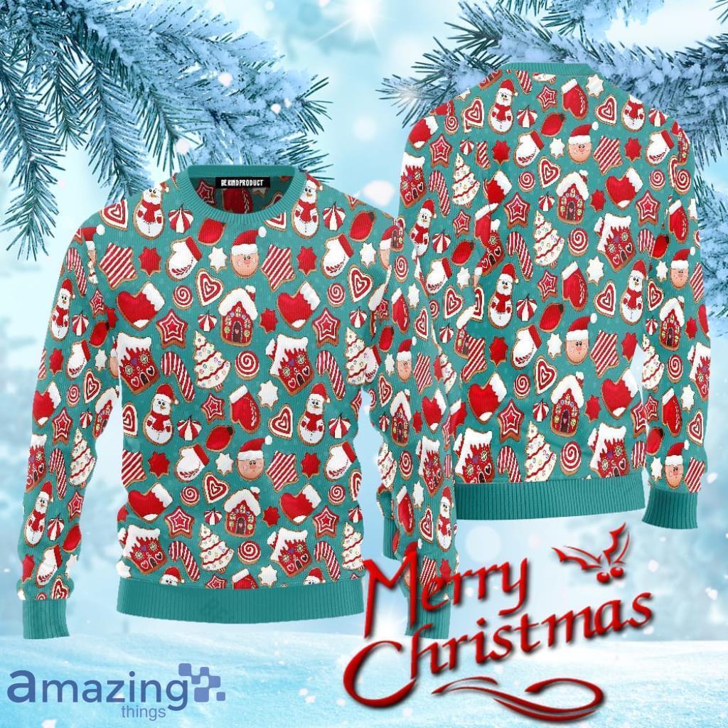 Icon Gingerbread Cookies Christmas Ugly Christmas Sweater Gift Knitting Sweater image Icon Gingerbread Cookies Christmas Ugly Christmas Sweater Gift Knitting Sweater Product Photo 1