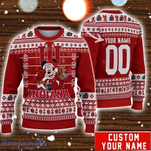 Indiana Hoosiers Mickey Player Custom Name And Number Ugly Christmas Sweater Product Photo 1