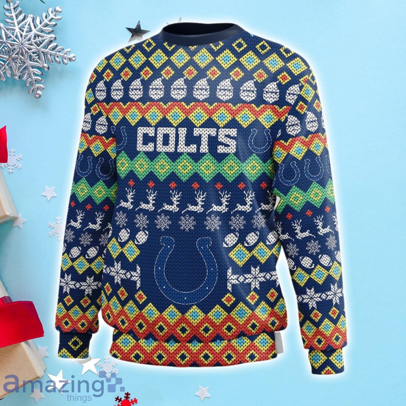 NFL Indianapolis Colts Christmas 3D Fun Ugly Sweater - YesItCustom