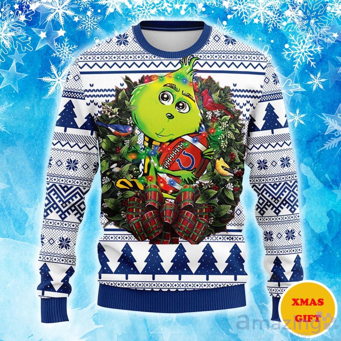 Indianapolis Colts Grinch Knit Ugly Christmas sweater - SpringTeeShop:  Vibrant Fashion that Speaks Volumes