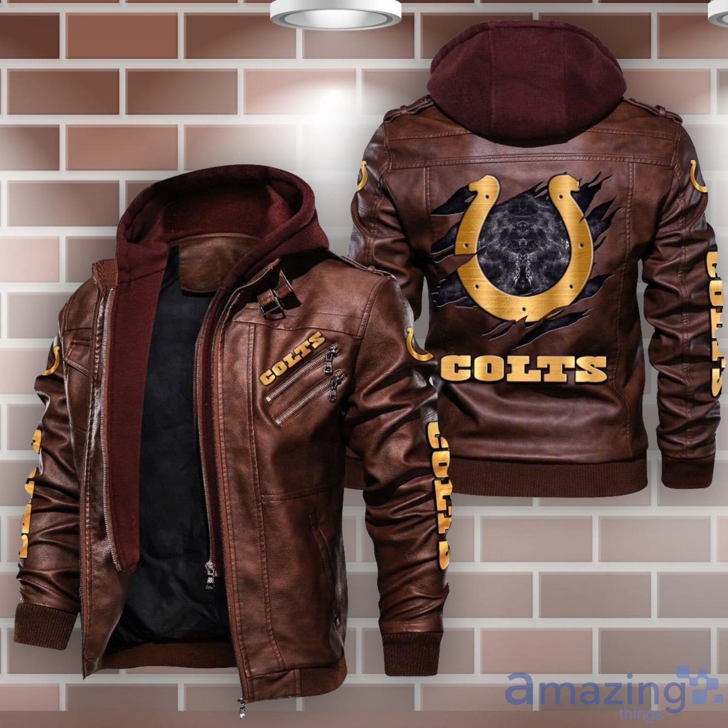 Indianapolis Colts Leather Jacket For Fans image Indianapolis Colts Leather Jacket For Fans Product Photo 2