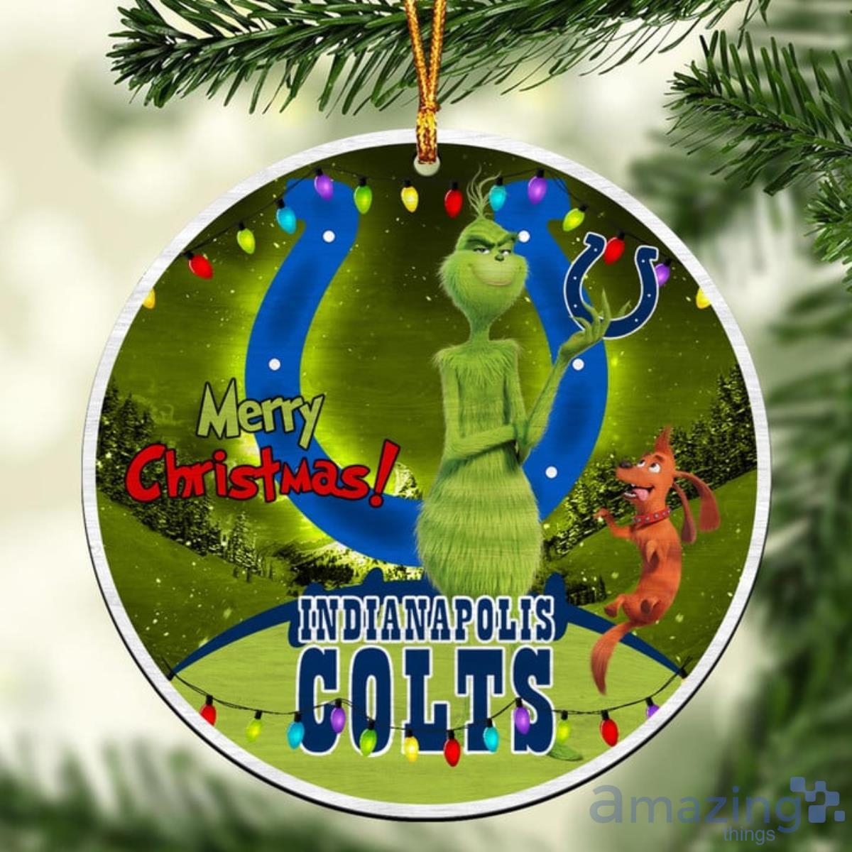 Indianapolis Colts Merry Christmas Grinch Ornament image Indianapolis Colts Merry Christmas Grinch Ornament Product Photo 1