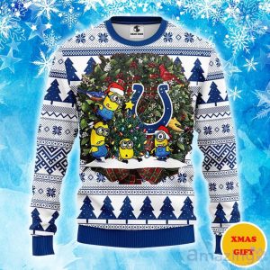 Indianapolis Colts Minion Christmas Ugly Sweater Product Photo 1