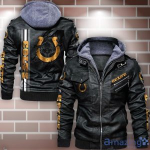 Indianapolis Colts Striped Style Leather Jacket For Fans Product Photo 1