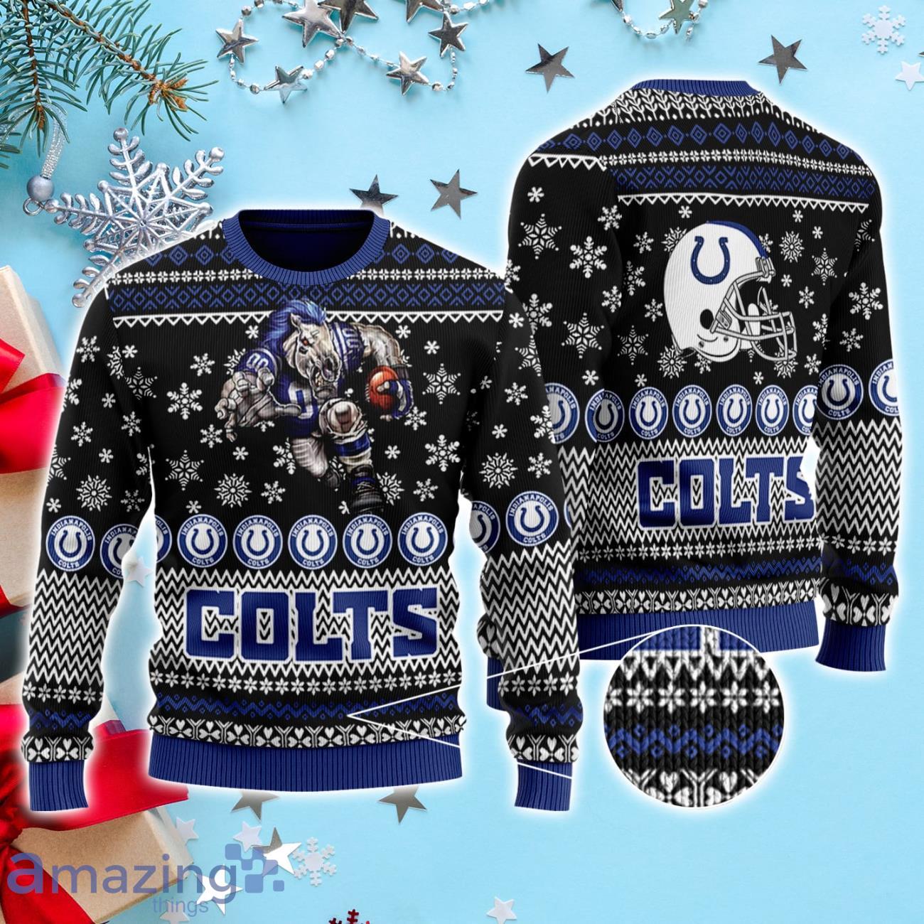 NFL Indianapolis Colts Christmas 3D Family Knitted Sweater For Men And Women  - YesItCustom