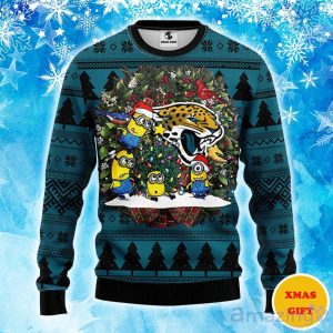 Jacksonville Jaguars Minion Christmas Ugly Sweater Product Photo 1