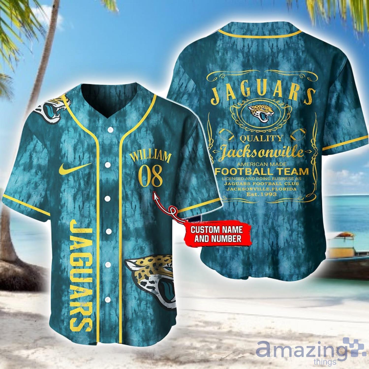 NFL Jacksonville Jaguars Custom Name And Number Ball Fire Baseball Jersey  Shirt - Beuteeshop