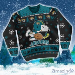 Jacksonville Jaguars Snoopy Ugly Christmas Sweater NFL Product Photo 2
