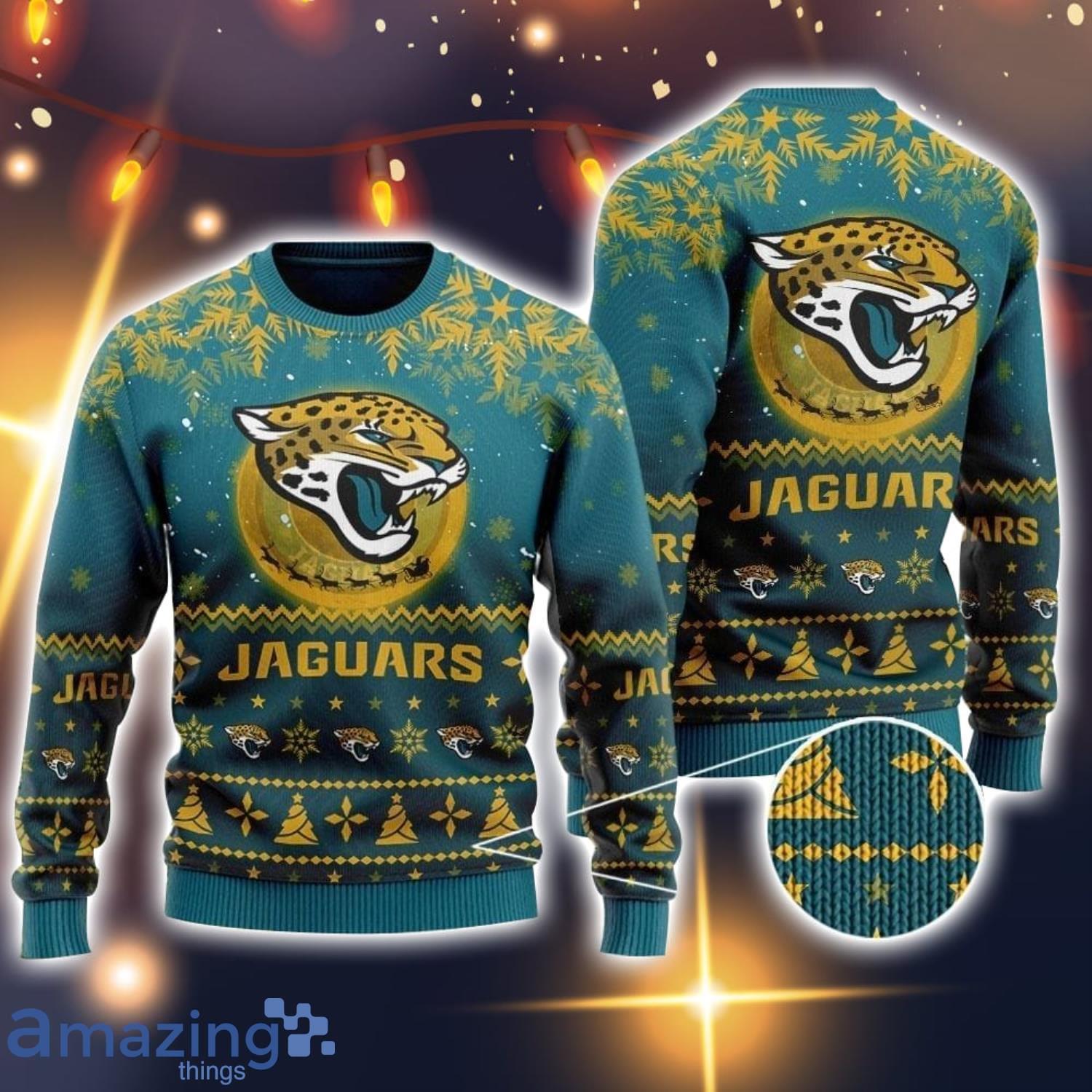 Jacksonville Jaguars Christmas Skull All Over Print Jumper Knitted Sweater  For Winter - Banantees