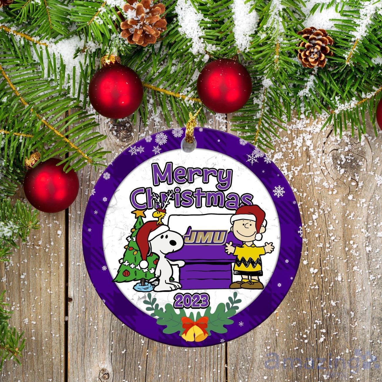 James Madison Dukes Ceramic Ornament Snoopy Christmas Special Gift image James Madison Dukes Ceramic Ornament Snoopy Christmas Special Gift Product Photo 1