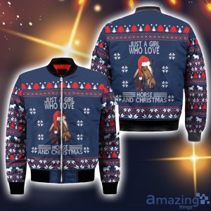 Just A Girl Who Loves Christmas And Horse 3D All Over Printed Ugly Christmas Sweater Sweatshirt Hoodie Christmas Gift Product Photo 2