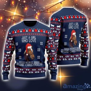 Just A Girl Who Loves Christmas And Horse 3D All Over Printed Ugly Christmas Sweater Sweatshirt Hoodie Christmas Gift Product Photo 4