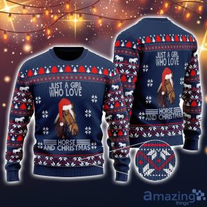 Just A Girl Who Loves Christmas And Horse 3D All Over Printed Ugly Christmas Sweater Sweatshirt Hoodie Christmas Gift Product Photo 1