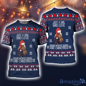 Just A Girl Who Loves Christmas And Horse 3D All Over Printed Ugly Christmas Sweater Sweatshirt Hoodie Christmas Gift Product Photo 5