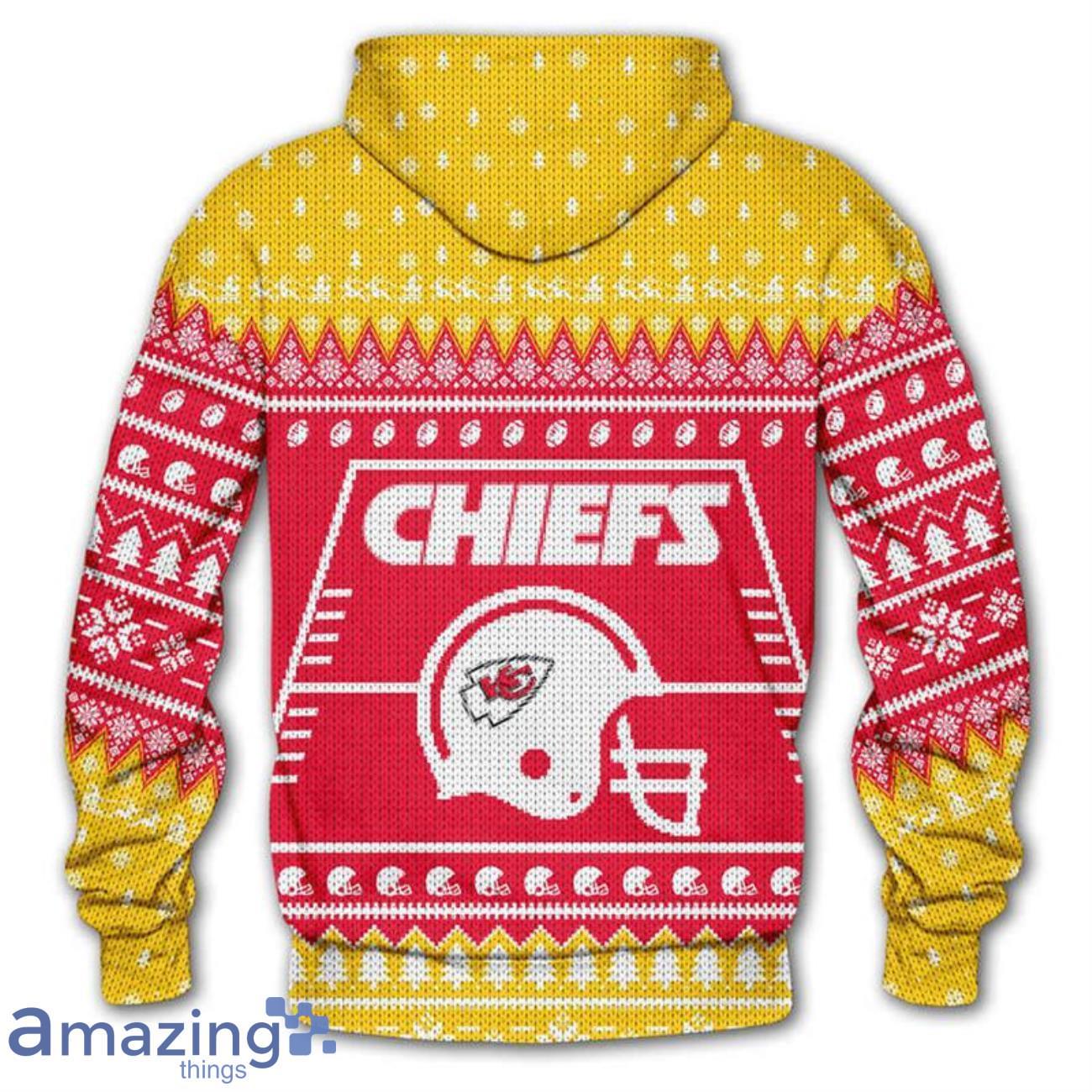 Kansas City Chiefs 3D Hooded Sweater Christmas image Kansas City Chiefs 3D Hooded Sweater Christmas Product Photo 2