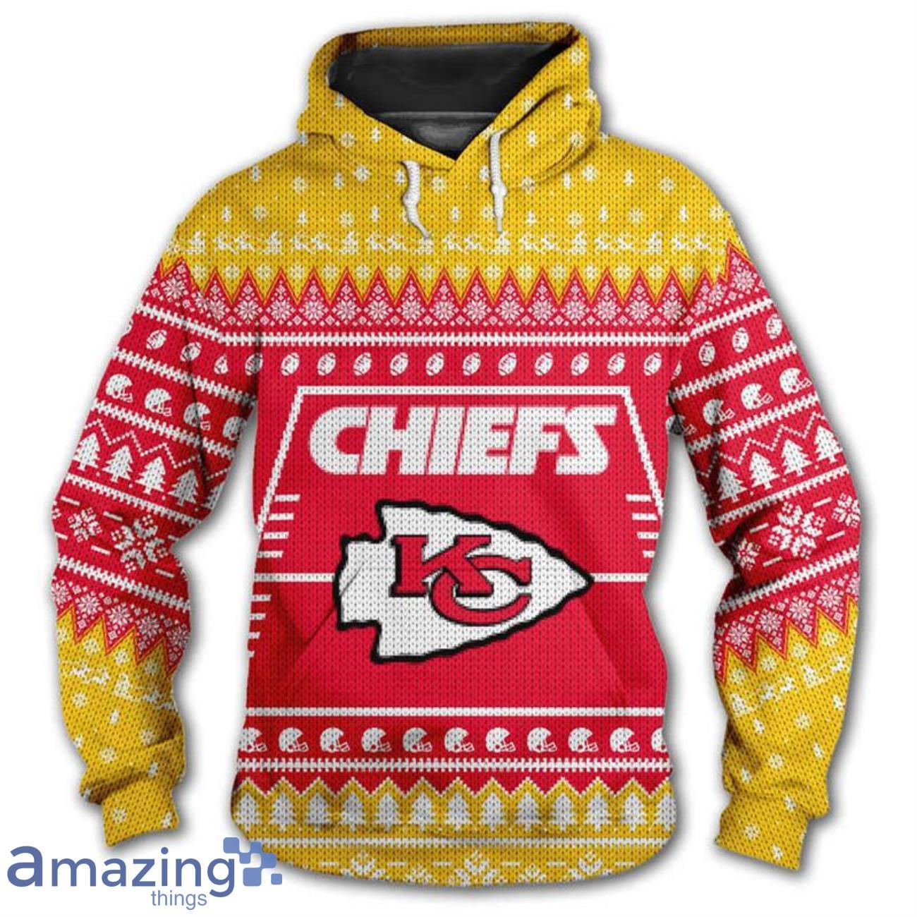 Kansas City Chiefs 3D Hooded Sweater Christmas image Kansas City Chiefs 3D Hooded Sweater Christmas Product Photo 1