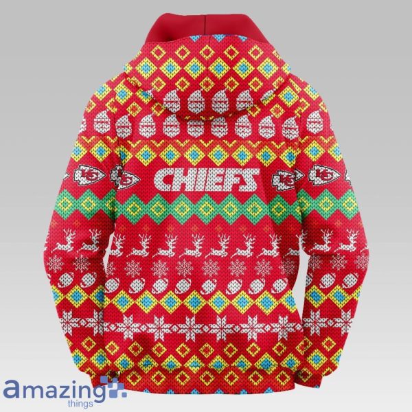 Kansas City Chiefs Colorful Christmas Hooded Sweater Product Photo 2
