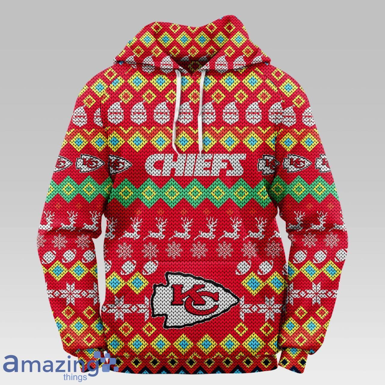 Kansas City Chiefs Colorful Christmas Hooded Sweater Product Photo 1