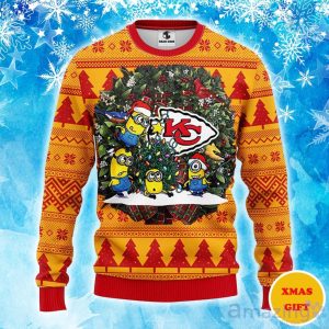 Kansas City Chiefs Minion Christmas Ugly Sweater Product Photo 1