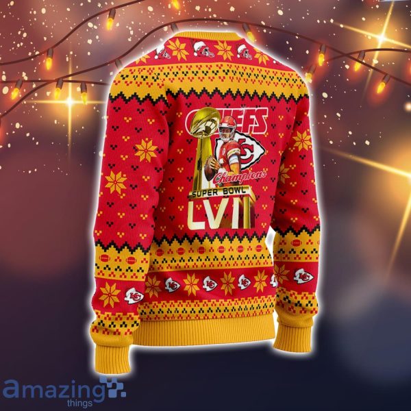 Kansas City Chiefs Patrick Mahomes MVP Super Bowl LVII Champions 2023  Holiday Ugly Christmas Sweater - Mugteeco
