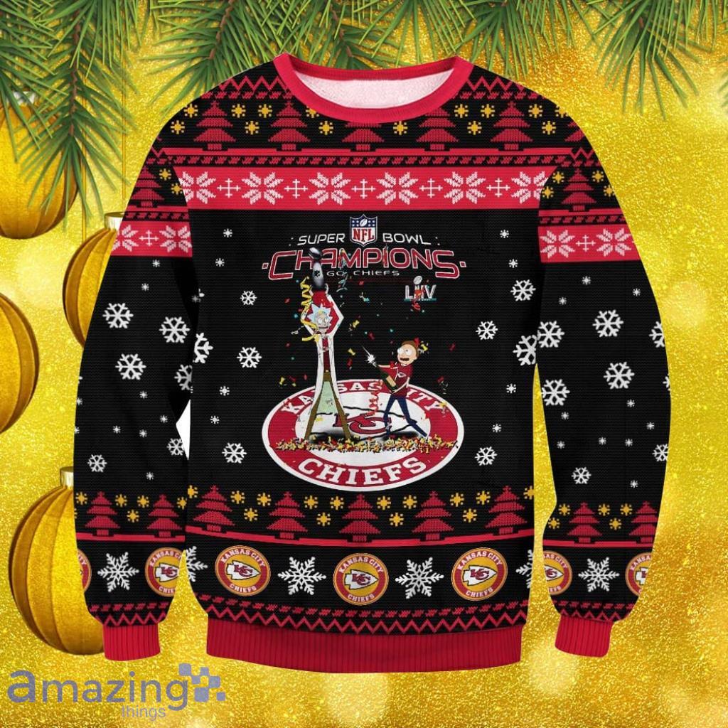 Kansas City Chiefs Rick And Morty Christmas Ugly Sweater Gift For Men And Women Product Photo 1