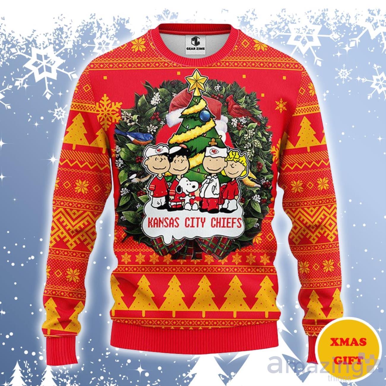 LIMITED DESIGN Kansas City Chiefs Logos Ugly Christmas Sweater