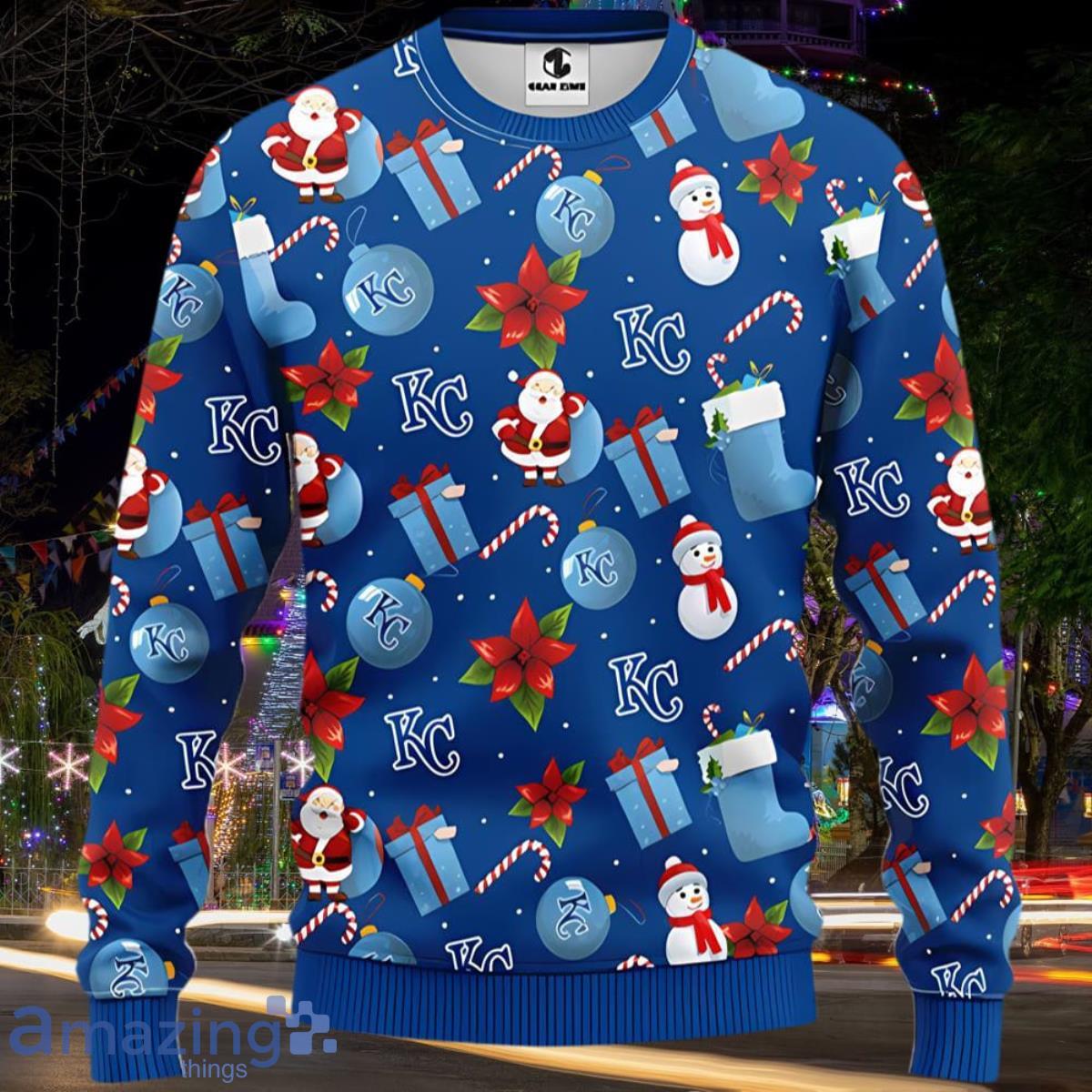 Kansas City Royals Santa Claus Snowman Ugly Christmas Sweater Style Gift  For Men And Womens