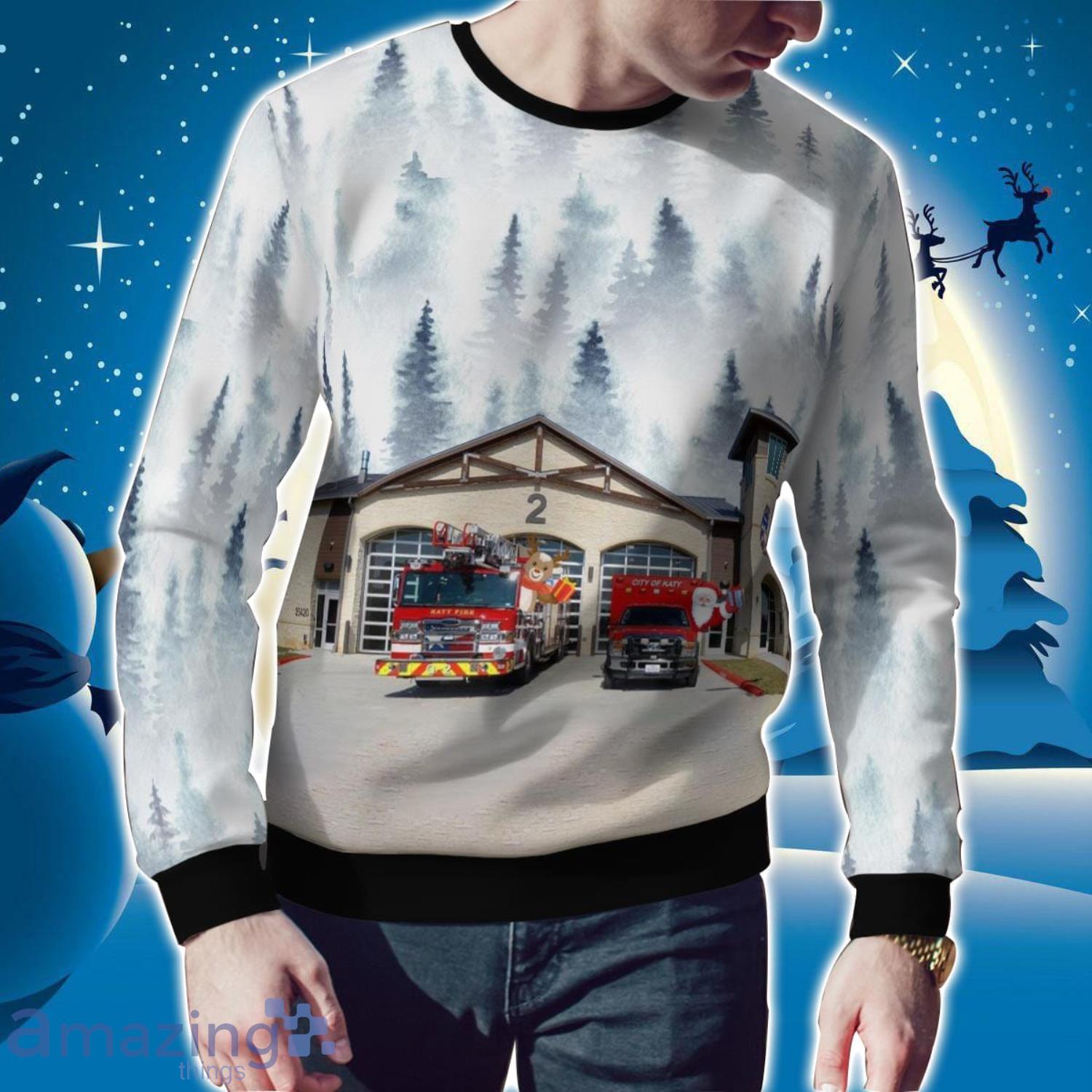Katy, Texas, Katy Fire Department Christmas Ugly Sweater Holiday Sweater Gift image Katy, Texas, Katy Fire Department Christmas Ugly Sweater Holiday Sweater Gift Product Photo 2