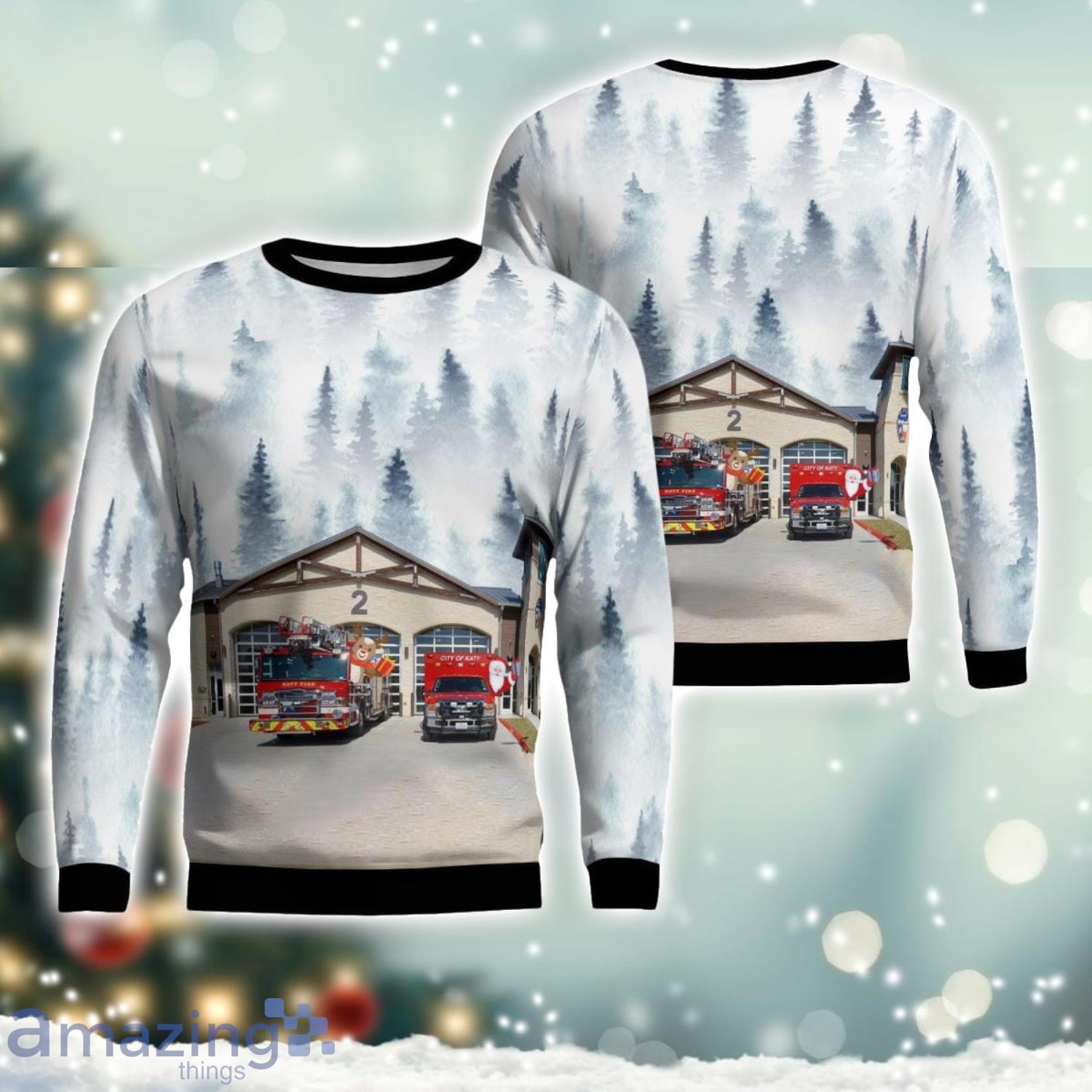 Katy, Texas, Katy Fire Department Christmas Ugly Sweater Holiday Sweater Gift image Katy, Texas, Katy Fire Department Christmas Ugly Sweater Holiday Sweater Gift Product Photo 1