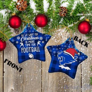 Kentucky Wildcats Ceramic Ornament Christmas Pixel Art Tartan Background Product Photo 2