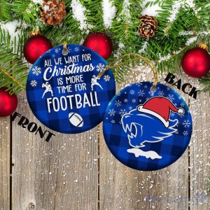 Kentucky Wildcats Ceramic Ornament Christmas Pixel Art Tartan Background Product Photo 1