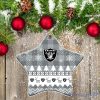 Las Vegas Raiders Ceramic Ornament Christmas Pixel Art Tartan Background
