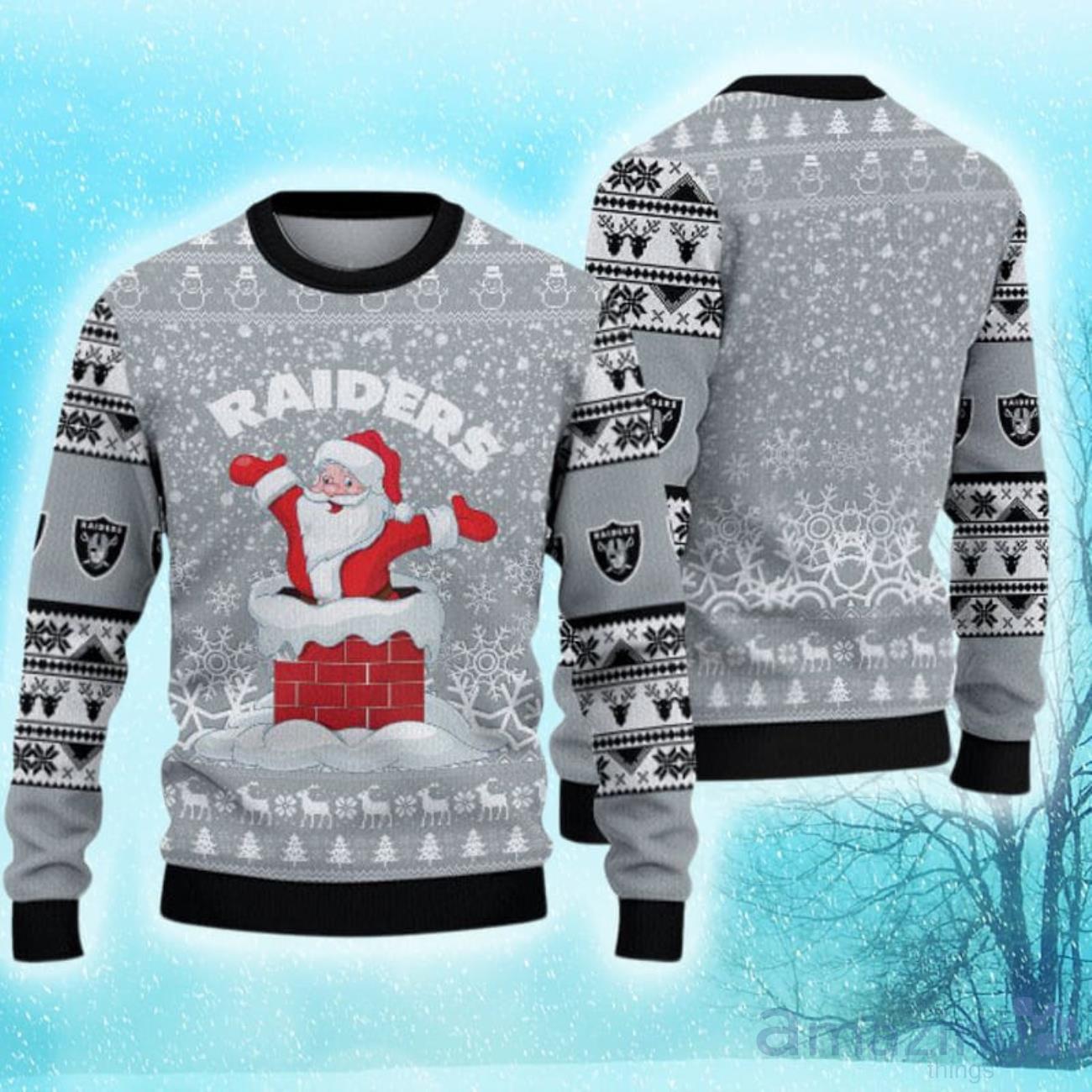 Las Vegas Raiders Christmas Santa Claus Pattern Limited Edition Ugly Sweater image Las Vegas Raiders Christmas Santa Claus Pattern Limited Edition Ugly Sweater Product Photo 1